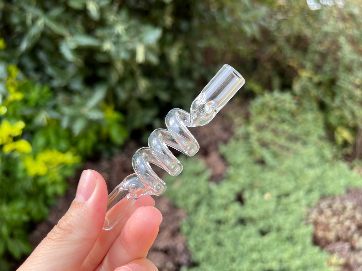 Spiralformet kølende glasmundstykke til POTV LOBO og POTV ONE – tilbehør til Planet of the Vapes, pakke med 2