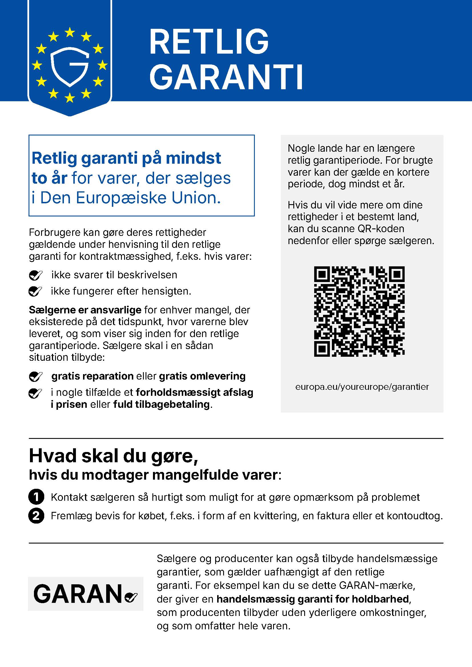 Harmoniseret EU-meddelelse om den retlige garanti